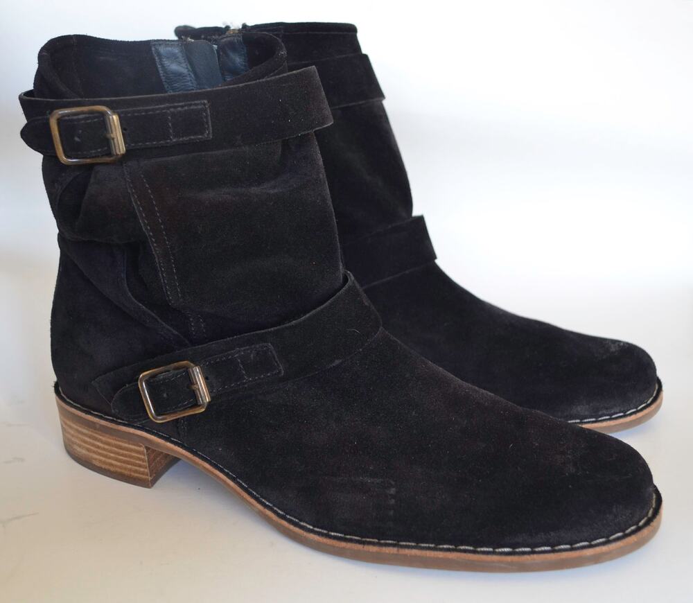 Paul Green Black Suede Moto Style Boot
